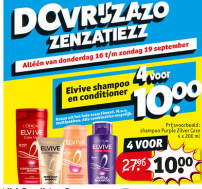 Elvive   conditioner, shampoo folder aanbieding bij  Kruidvat - details