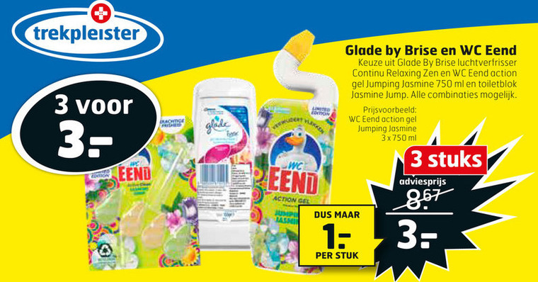 Glade   toiletblok, luchtverfrisser folder aanbieding bij  Trekpleister - details