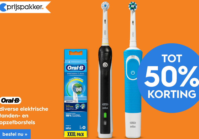 Braun Oral-B   electrische tandenborstel, opzetborstel folder aanbieding bij  Blokker - details