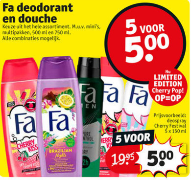 Fa   deodorant, douchegel folder aanbieding bij  Kruidvat - details