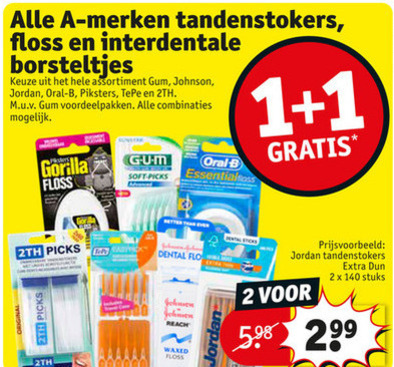 Alle merken   tandenstokers, interdentale ragers folder aanbieding bij  Kruidvat - details