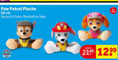 Paw Patrol   pluche en knuffels folder aanbieding bij  Kruidvat - details