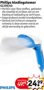 Philips   handstoomreiniger folder aanbieding bij  Kruidvat - details