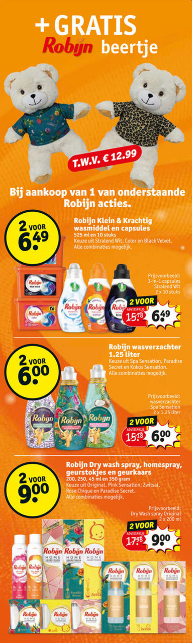 Robijn   wasverzachter, wasmiddel folder aanbieding bij  Kruidvat - details