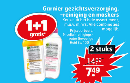 Garnier Skin Active   gezichtsreiniging, dagcreme folder aanbieding bij  Trekpleister - details