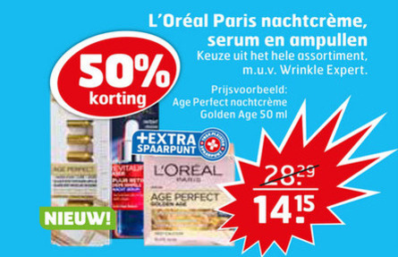 L Oreal   nachtcreme, dagcreme folder aanbieding bij  Trekpleister - details