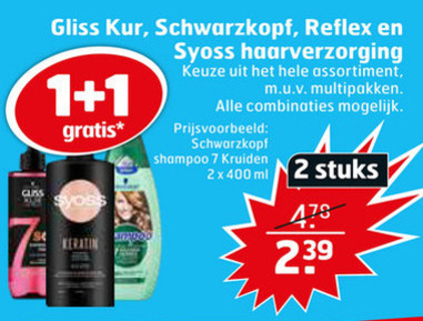 Gliss Kur   conditioner, shampoo folder aanbieding bij  Trekpleister - details