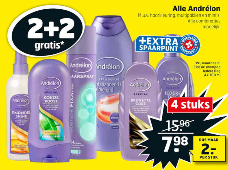 Andrelon   shampoo, haarverzorging folder aanbieding bij  Trekpleister - details