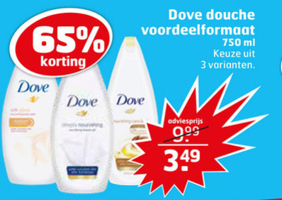 Dove   douchegel folder aanbieding bij  Trekpleister - details