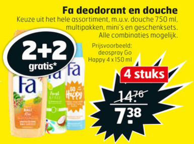 Fa   douchegel, deodorant folder aanbieding bij  Trekpleister - details