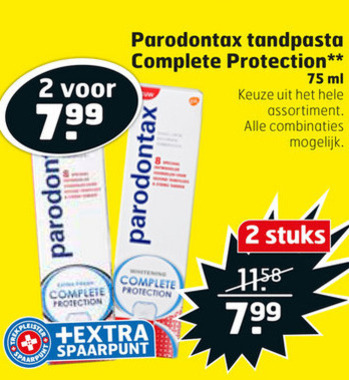 Paradontax   tandpasta folder aanbieding bij  Trekpleister - details