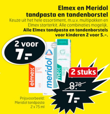 Elmex   tandpasta, tandenborstel folder aanbieding bij  Trekpleister - details