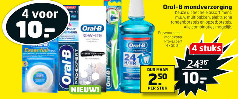 Oral-B   tandpasta, mondwater folder aanbieding bij  Trekpleister - details