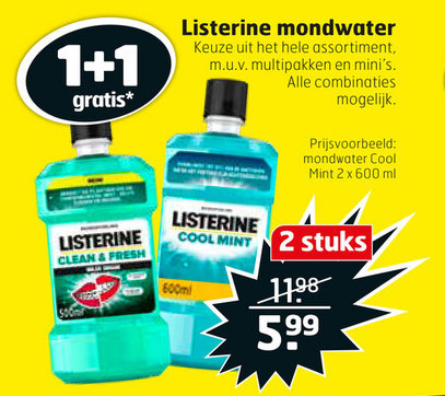 Listerine   mondwater folder aanbieding bij  Trekpleister - details