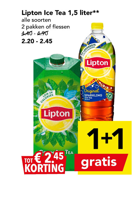 Lipton   ice tea folder aanbieding bij  Deen - details