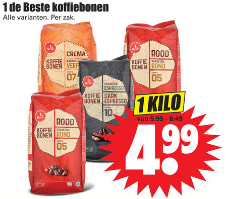 1 De Beste   koffiebonen folder aanbieding bij  Dirk - details