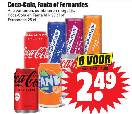 Fanta   frisdrank, cola folder aanbieding bij  Dirk - details