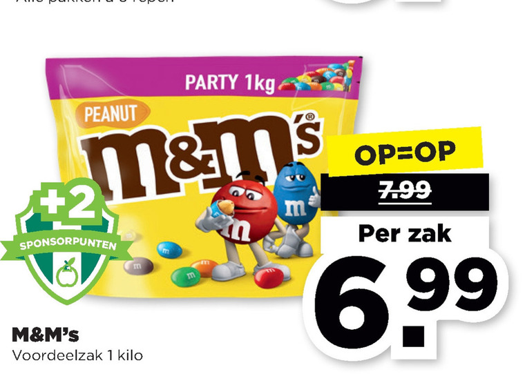 M en Ms   chocolade, chocoladepindas folder aanbieding bij  Plus - details