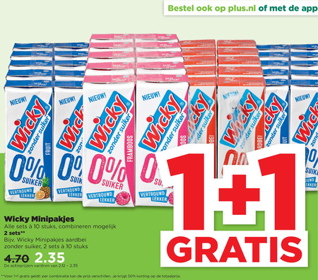 Wicky   fruitdrank folder aanbieding bij  Plus - details