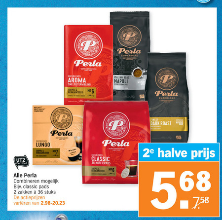 Perla   koffie, koffiecups folder aanbieding bij  Albert Heijn - details