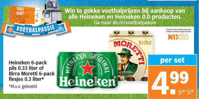 Heineken   flesje bier, blikje bier folder aanbieding bij  Albert Heijn - details