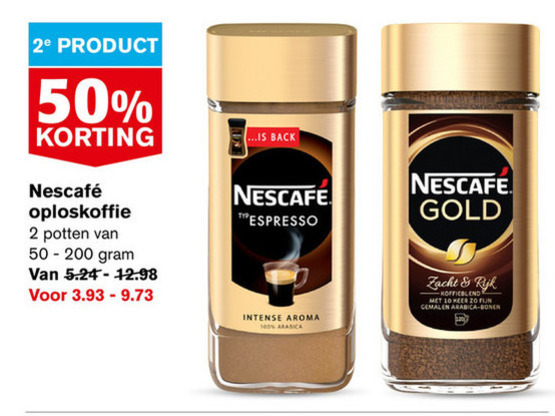 Nescafe   oploskoffie folder aanbieding bij  Hoogvliet - details