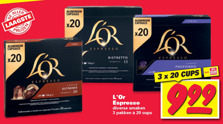 Douwe Egberts L Or   koffiecups folder aanbieding bij  Nettorama - details