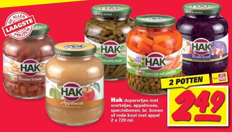 Hak   appelmoes, groenteconserven folder aanbieding bij  Nettorama - details