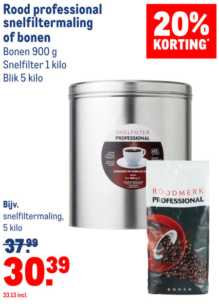 Roodmerk Professional   koffiebonen, koffie folder aanbieding bij  Makro - details