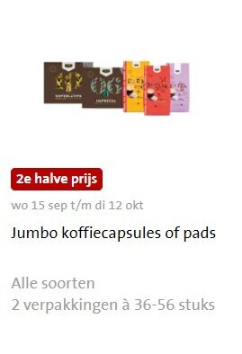 Jumbo Huismerk   koffiepad, koffiecups folder aanbieding bij  Jumbo - details