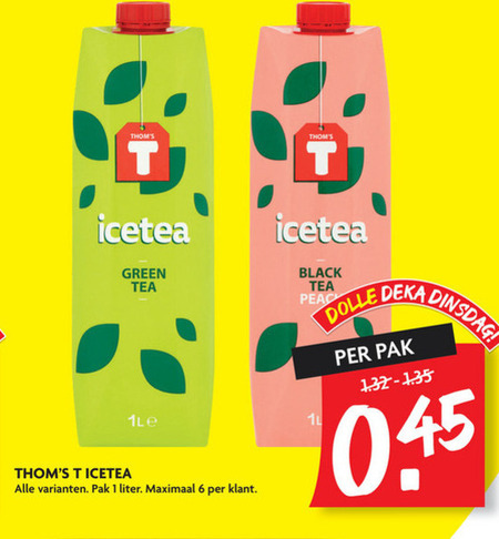 Thoms   ice tea folder aanbieding bij  Dekamarkt - details