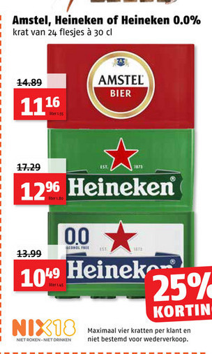 Heineken 0.0   krat bier folder aanbieding bij  Poiesz - details