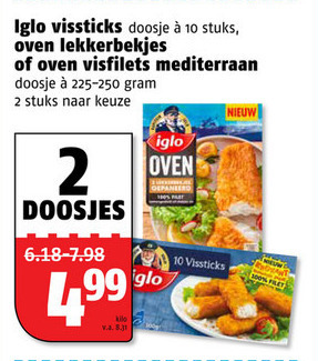 Iglo   vissticks, visschnitzel folder aanbieding bij  Poiesz - details