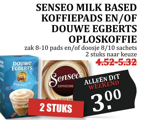 Douwe Egberts   koffiepad, oploskoffie folder aanbieding bij  MCD Supermarkt Basis - details