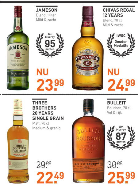 Bulleit   whisky folder aanbieding bij  Gall & Gall - details