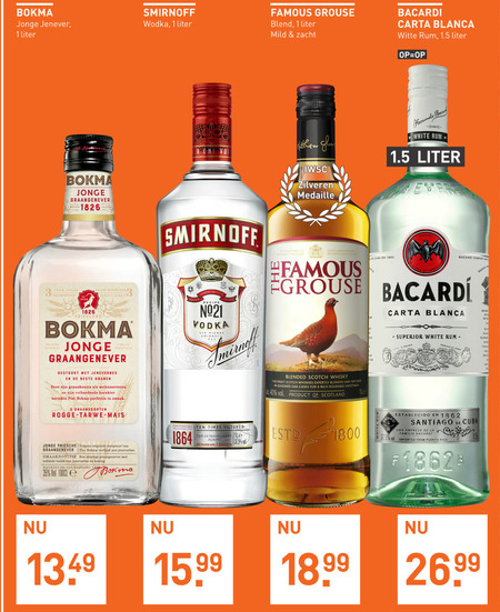 Smirnoff   rum, whisky folder aanbieding bij  Gall & Gall - details