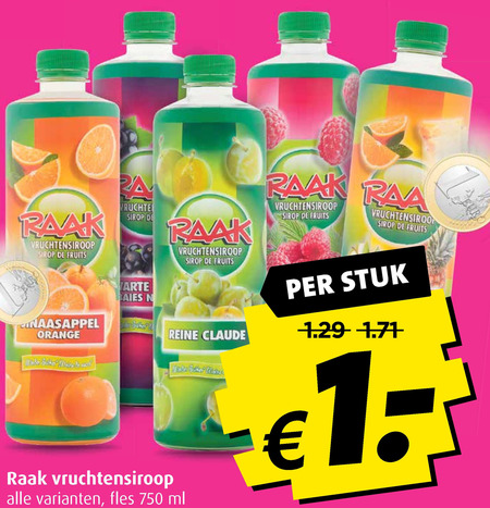 Raak   limonadesiroop folder aanbieding bij  Boni - details