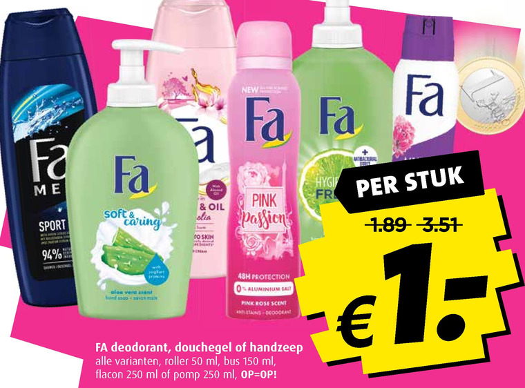 Fa   deodorant, douchegel folder aanbieding bij  Boni - details