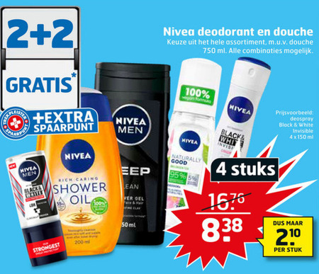 Nivea   deodorant, douchegel folder aanbieding bij  Trekpleister - details