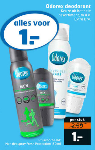 Odorex   deodorant folder aanbieding bij  Trekpleister - details