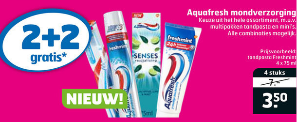 Aquafresh   tandpasta folder aanbieding bij  Trekpleister - details