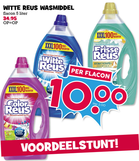 Witte Reus   wasmiddel folder aanbieding bij  Boons Markt - details