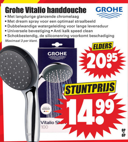 Grohe   douchekop folder aanbieding bij  Dirk - details