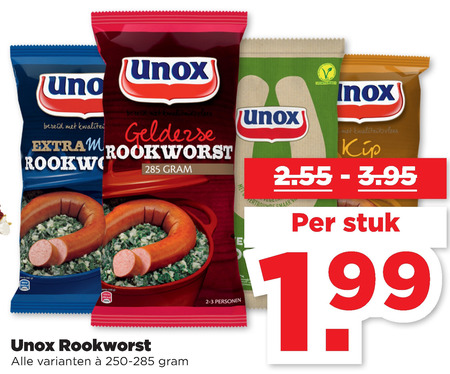 Unox   rookworst folder aanbieding bij  Plus - details