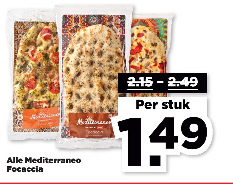 Mediterraneo   focaccia folder aanbieding bij  Plus - details