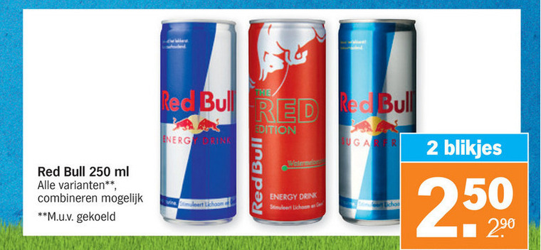 Red Bull   energiedrank folder aanbieding bij  Albert Heijn - details