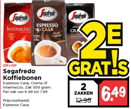 Segafredo   koffiebonen folder aanbieding bij  Vomar - details