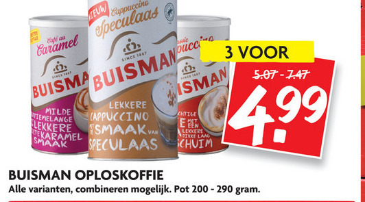 Buisman   oploskoffie folder aanbieding bij  Dekamarkt - details