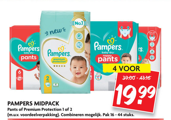 Pampers   luierbroekjes, luiers folder aanbieding bij  Dekamarkt - details