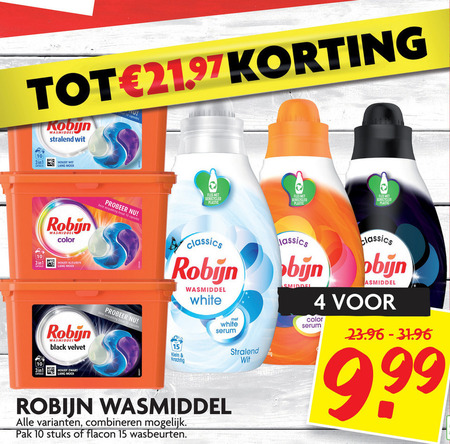 Robijn   wasmiddel folder aanbieding bij  Dekamarkt - details